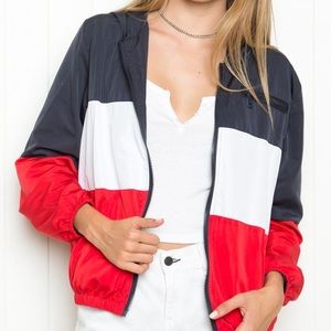 Brandy Melville Krissy red white blue windbreaker